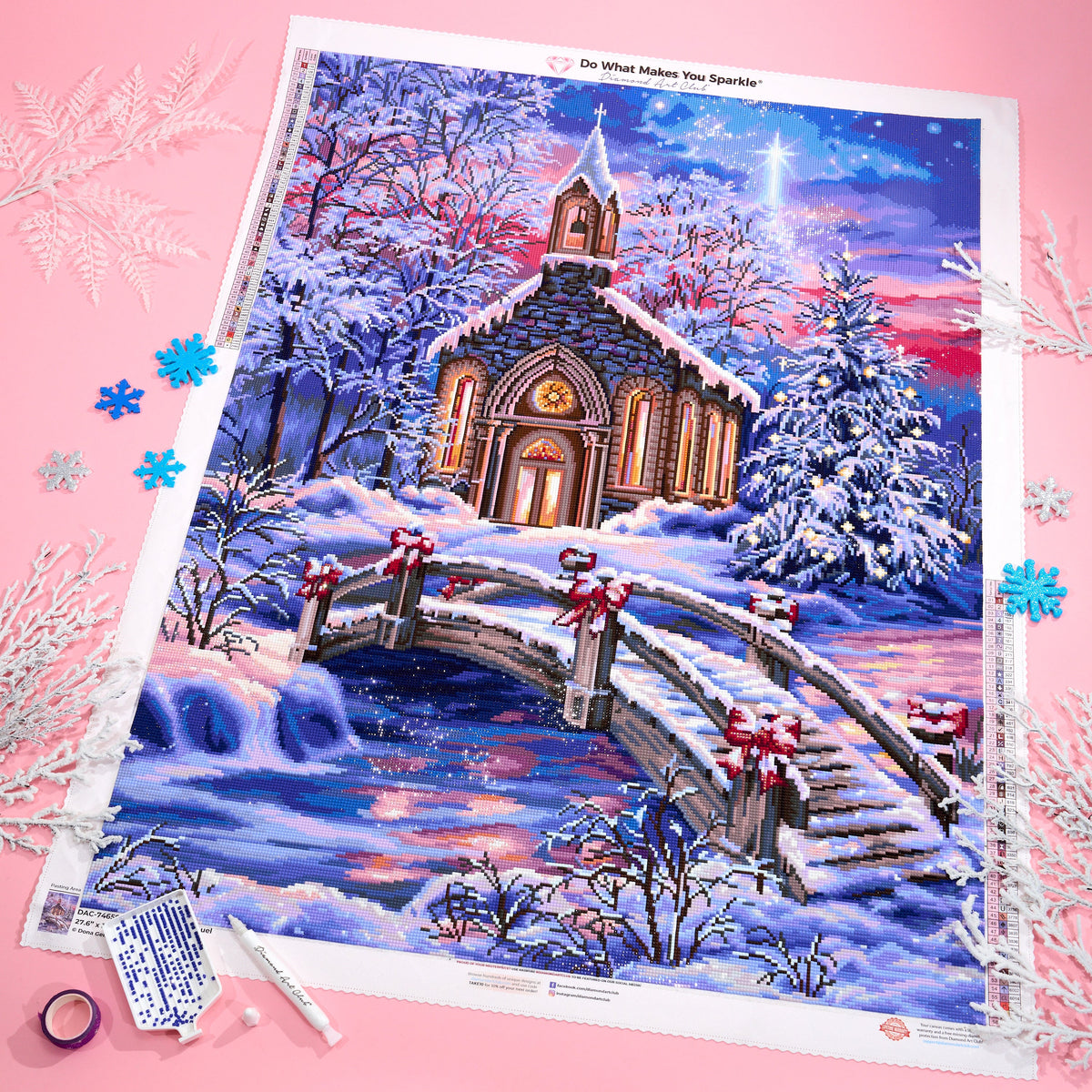 Diamond Painting O Come Emmanuel 27.6" x 36.6" (69.9cm x 92.8cm) / Square with 58 Colors including 2 ABs and 3 Fairy Dust Diamonds / 104,813