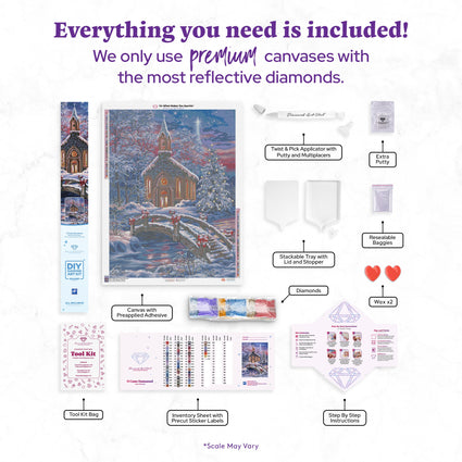 Diamond Painting O Come Emmanuel 27.6" x 36.6" (69.9cm x 92.8cm) / Square with 58 Colors including 2 ABs and 3 Fairy Dust Diamonds / 104,813