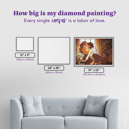Diamond Painting Office 22" x 31" (78.7cm x 55.8cm) / Square with 62 Colors including 1 AB and 2 Fairy Dust Diamonds / 70,784