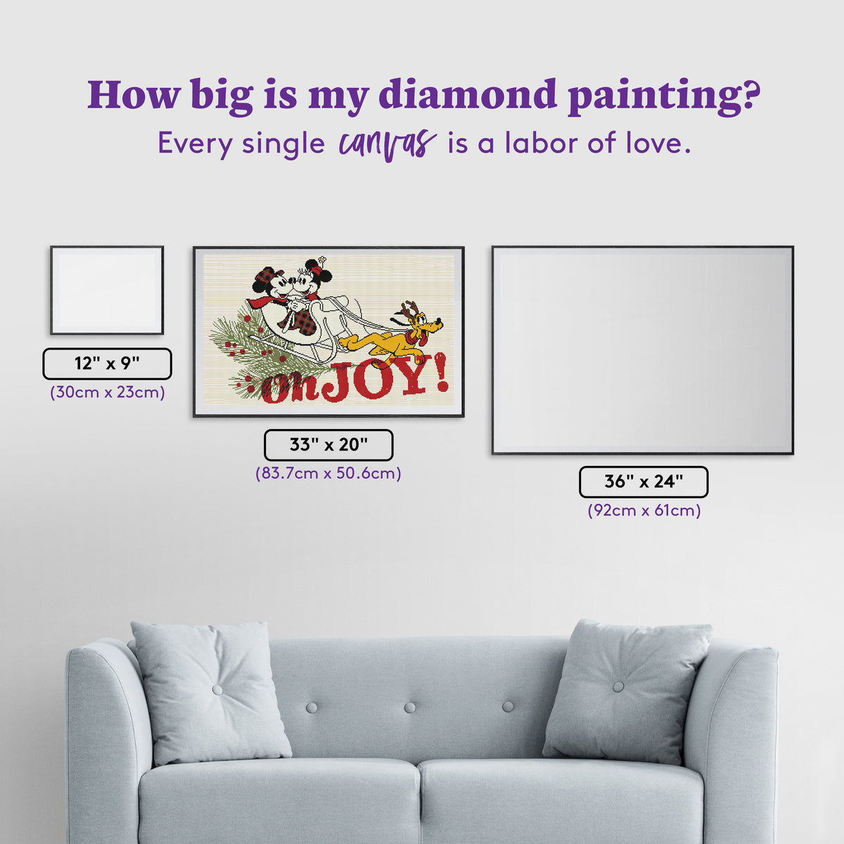 Diamond Painting Oh Joy! 33" x 20" (83.7cm x 50.6cm) / Round with 12 Colors including 3 Fairy Dust Diamonds / 55,936