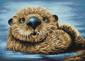 Diamond Painting Otter 23" x 17" (59cm x 43cm) / Round with 23 Colors including 2 ABs / 31,920