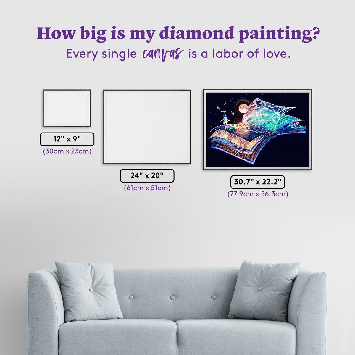 Diamond Painting Pages 30.7" x 22.2" (77.9cm x 56.3cm) / Square with 84 Colors including 2 ABs and 5 Fairy Dust Diamonds / 70,738