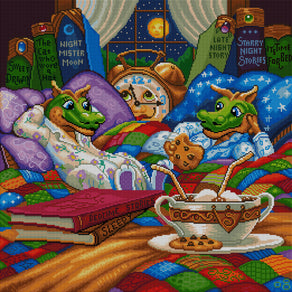 Diamond Painting Pajama Time 25.6" x 25.6" (65cm x 65cm) / Square with 66 Colors including 5 ABs / 68,120