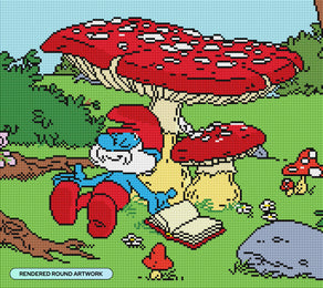 Diamond Painting Papa Smurf™ Napping 19" x 17" (47.9cm x 42.6cm) / Round with 18 Colors including 4 ABs and 1 Fairy Dust Diamond / 25,992