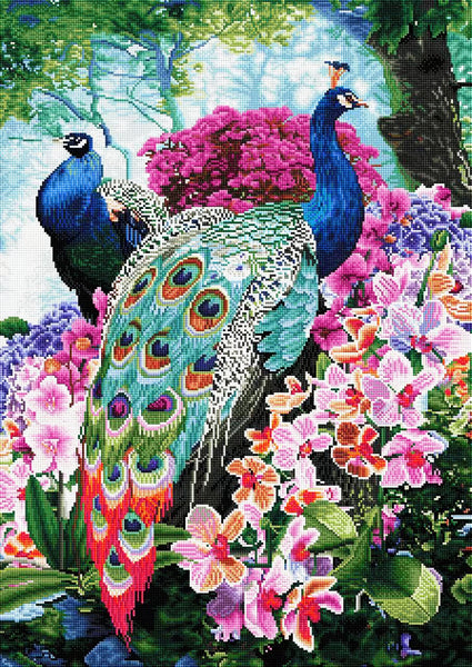 Diamond Painting Peacock 22" x 31" (55.8cm x 78.7cm) / Square with 57 Colors including 4 ABs / 70,784