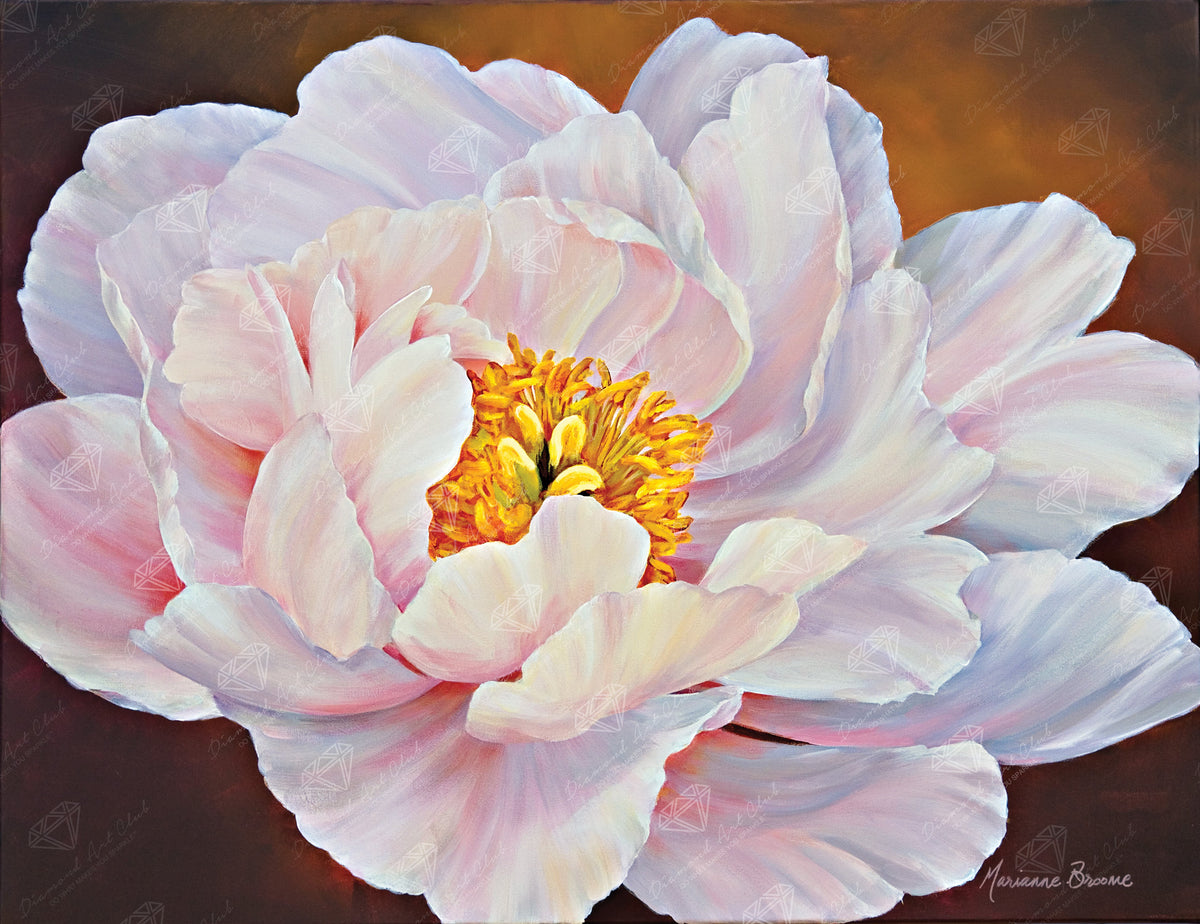 Diamond Painting Peony Etude 17" x 13" (42.6cm x 32.8cm) / Round with 27 Colors including 3 ABs / 17,784