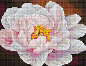 Diamond Painting Peony Etude 17" x 13" (42.6cm x 32.8cm) / Round with 27 Colors including 3 ABs / 17,784