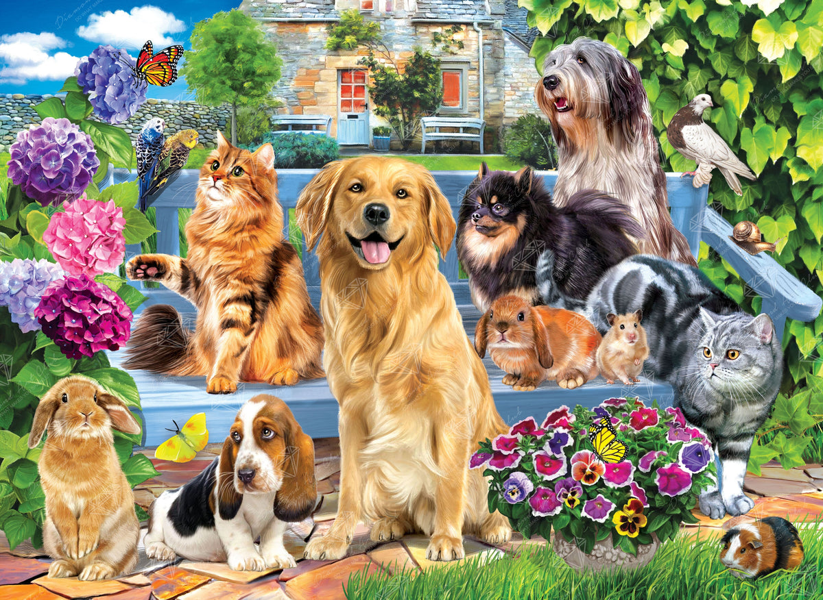 Diamond Painting Pets 37.8" x 27.6" (96cm x 70cm) / Square with 77 Colors including 2 ABs and 3 Fairy Dust Diamonds / 108,185