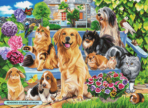 Diamond Painting Pets 37.8" x 27.6" (96cm x 70cm) / Square with 77 Colors including 2 ABs and 3 Fairy Dust Diamonds / 108,185