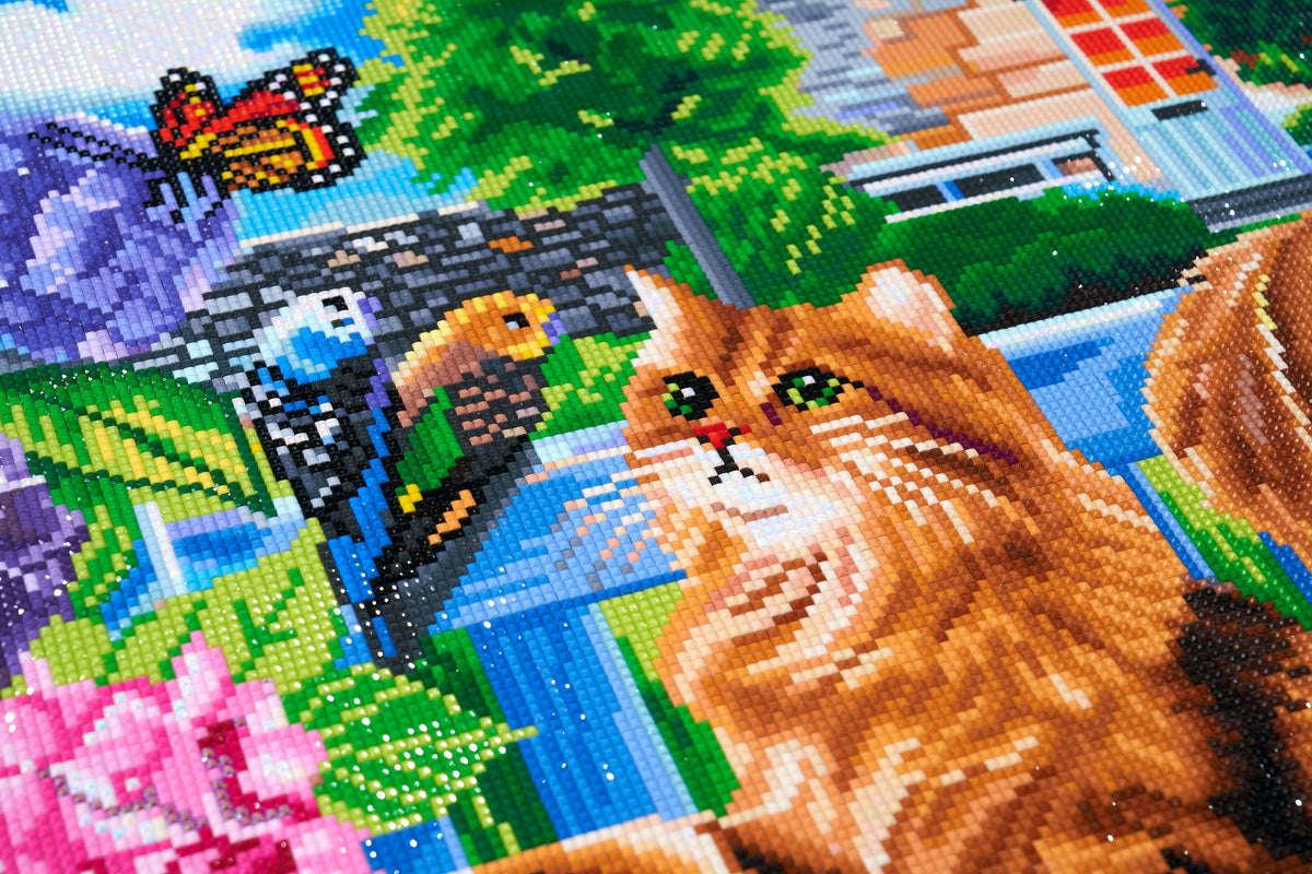 Diamond Painting Pets 37.8" x 27.6" (96cm x 70cm) / Square with 77 Colors including 2 ABs and 3 Fairy Dust Diamonds / 108,185