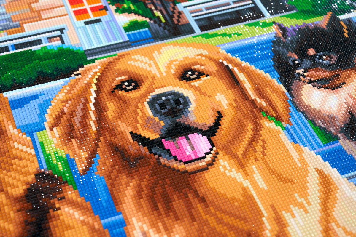 Diamond Painting Pets 37.8" x 27.6" (96cm x 70cm) / Square with 77 Colors including 2 ABs and 3 Fairy Dust Diamonds / 108,185