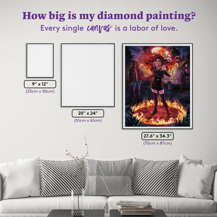 Diamond Painting Phoenix Fire 27.6" x 34.3" (70cm x 87cm) / Square with 75 Colors including 4 ABs and 2 Fairy Dust Diamonds / 98,069