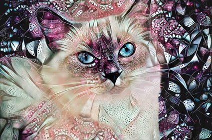 Diamond Painting Pink Ragdoll Cat 38.6" x 25.6" (98cm x 65cm) / Square with 51 Colors including 3 ABs / 102,573