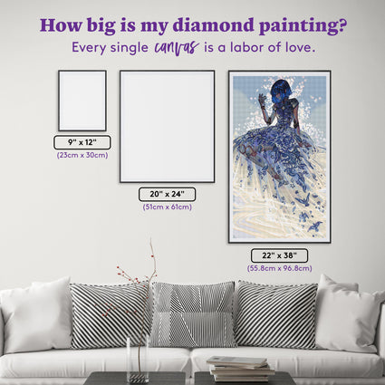 Diamond Painting Porcelain Dress 22" x 38" (55.8cm x 96.8cm) / Square with 51 Colors including 2 ABs and 2 Fairy Dust Diamonds / 87,136