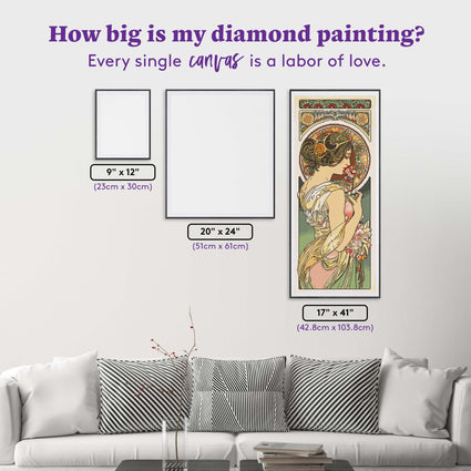 Diamond Painting Primrose 17" x 41" (42.8cm x 103.8cm) / Square with 45 Colors including 4 ABs / 71,724