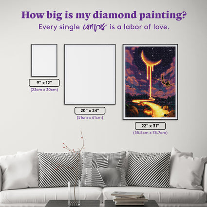 Diamond Painting Pumpkin 22" x 31" (55.8cm x 78.7cm) / Square With 51 Colors Including 1 AB and 5 Fairy Dust Diamonds and 1 Iridescent Diamond / 70,784