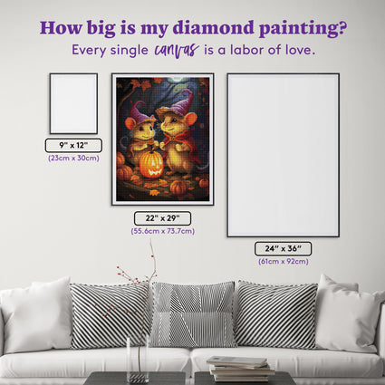 Diamond Painting Pumpkin Lighting 22" x 29" (55.6cm x 73.7cm) / Round with 51 Colors including 3 ABs and 2 Fairy Dust Diamonds / 54,136