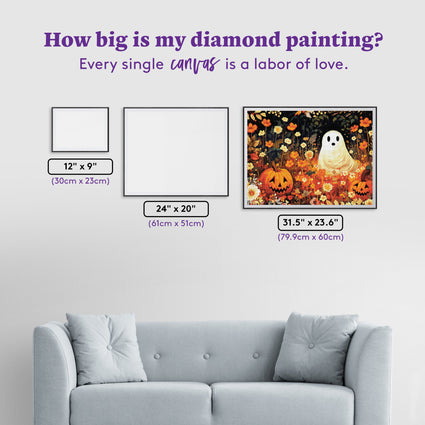 Diamond Painting Pumpkin Picking 31.5" x 23.6" (79.9cm x 60cm) / Square with 62 Colors including 2 ABs and 3 Fairy Dust Diamonds / 77,361