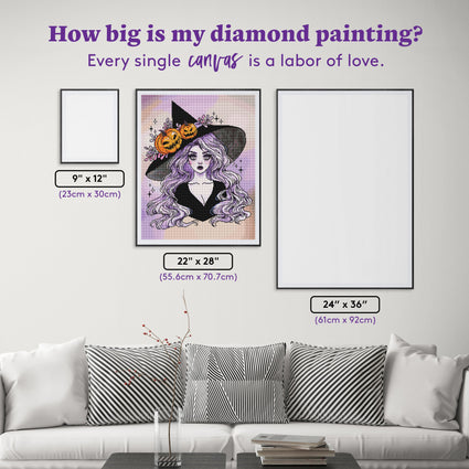 Diamond Painting Pumpkin Puns 22" x 28" (55.6cm x 70.7cm) / Round with 44 Colors including 1 AB and 1 Iridescent Diamond and 2 Fairy Dust Diamonds / 51,914