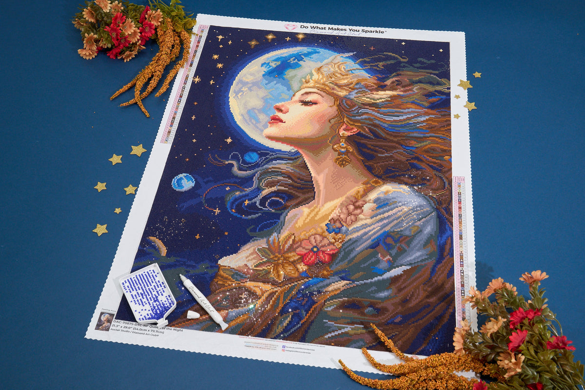 Diamond Painting Queen of the Night 21.3" x 29" (54cm x 73.7cm) / Square with 63 Colors including 4 ABs and 2 Fairy Dust Diamonds / 64,232