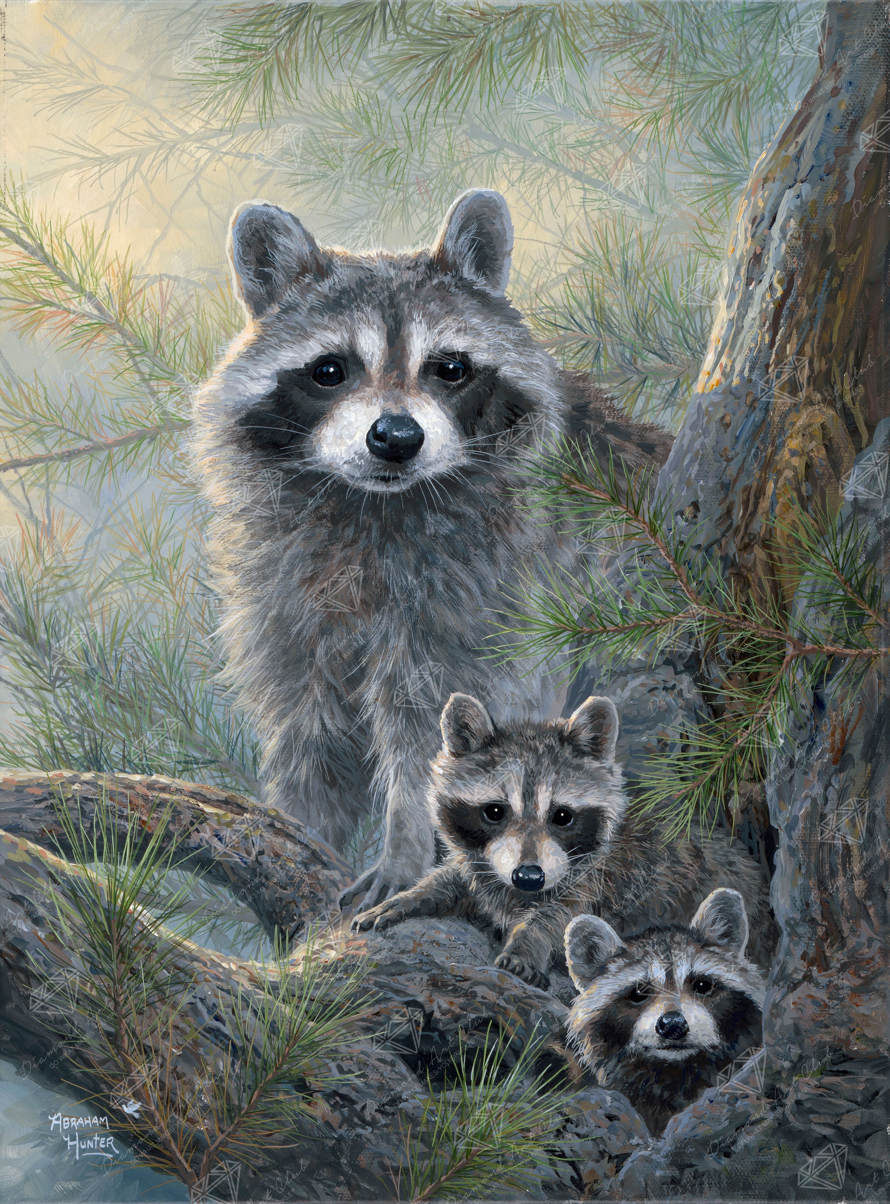 Painting Ethically Created by REAL offers Rescued Raccoons, Unusual Artwork, Raccoon Art, OOAK Unique Painting by Raccoons, Oddities Gift Artwork