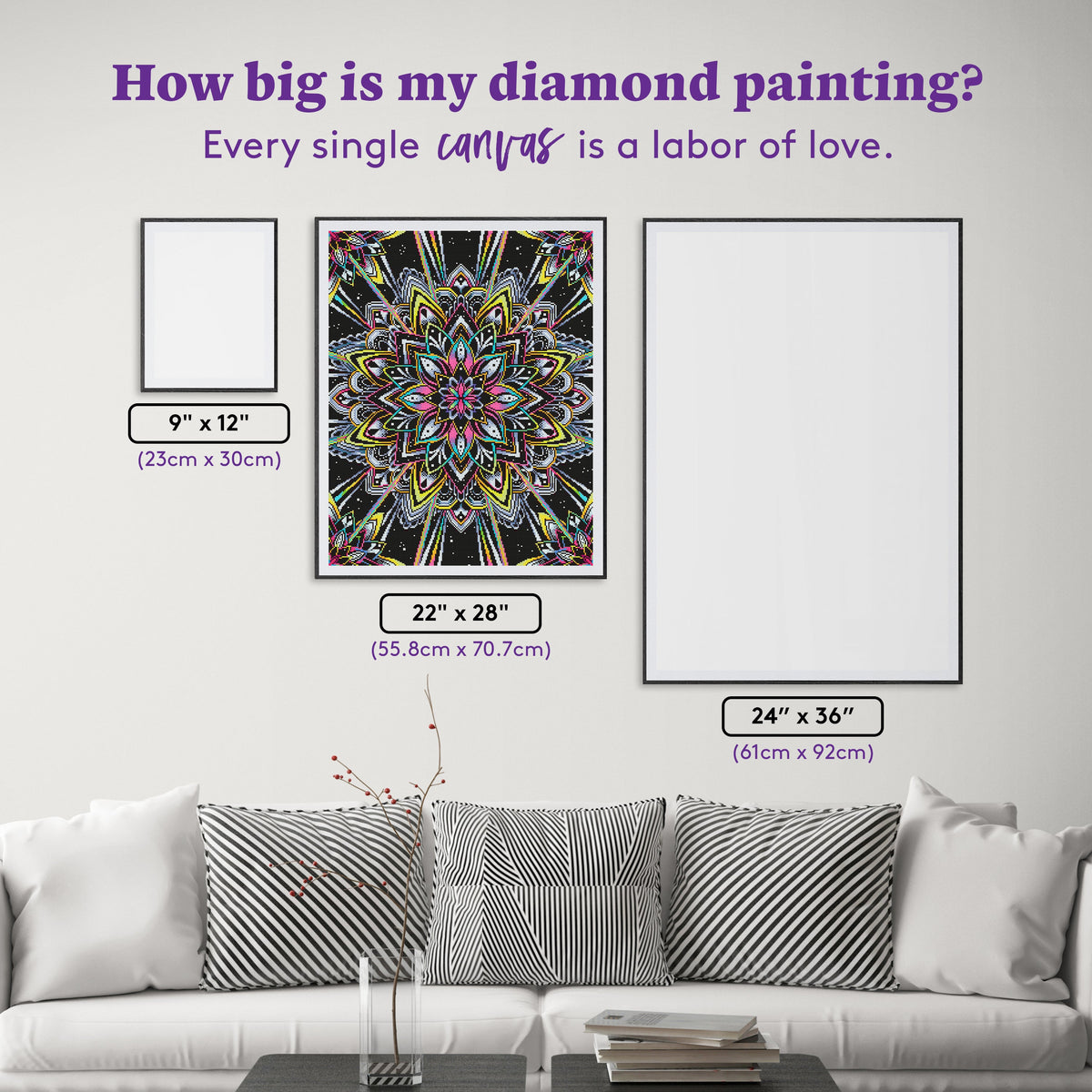 Diamond Painting Radiance 22" x 28" (55.8cm x 70.7cm) / Square with 30 Colors including 3 ABs and 1 Iridescent Diamond and 1 Special Diamond / 63,468