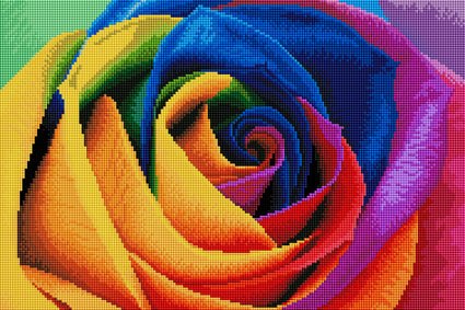 Diamond Painting Rainbow Flower Petals 18.9" x 12.6"(48cm x 32cm) / Square With 39 Colors Including 4 ABs / 23,500