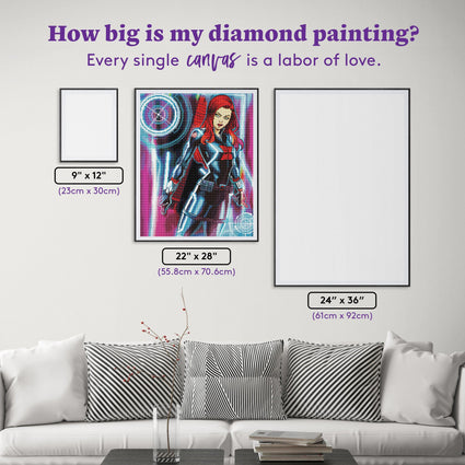 DIAMOND ART CLUB Marvel Black Widow Canvas Diamond Painting Kit, Superhero  Diamond Canvas, Round 5D Diamond Art for Adults and Kids, 13 x 13 (32.8 x  32.8 cm) - Yahoo Shopping