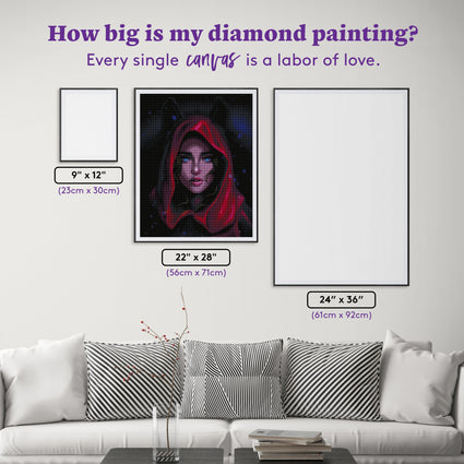 Diamond Painting Red Riding Hood 22" x 28" (56cm x 71cm) / Round with 36 Colors including 5 ABs / 50,347