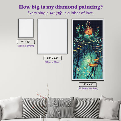 Diamond Painting Regrow 22" x 44" (55.8cm x 111.5cm) / Square with 73 Colors including 4 ABs and 5 Fairy Dust Diamonds / 100,352