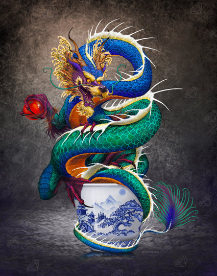 Diamond Painting Sake Dragon 27.6" x 35" (69.9cm x 88.9cm) / Square with 71 Colors including 2 ABs and 6 Fairy Dust Diamonds / 100,317