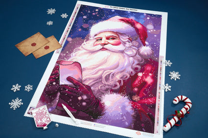 Diamond Painting Santa's List 22" x 32" (55.6cm x 80.9cm) / Round with 69 Colors including 2 ABs and 1 Fairy Dust Diamond / 59,388