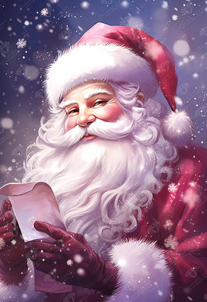 Diamond Painting Santa's List 22" x 32" (55.6cm x 80.9cm) / Round with 69 Colors including 2 ABs and 1 Fairy Dust Diamond / 59,388