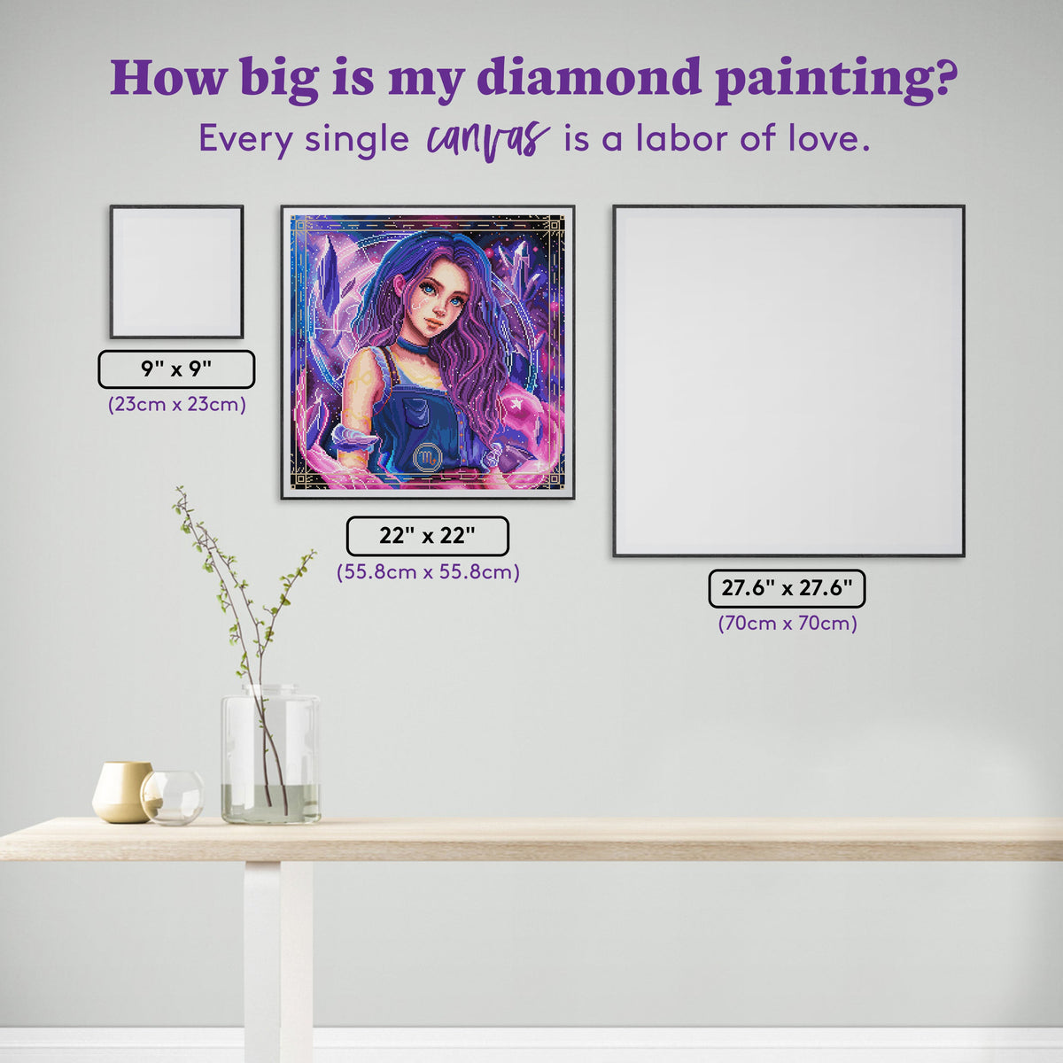 Diamond Painting Scorpio 22" x 22" (55.8cm x 55.8cm) / Square with 66 Colors including 2 ABs and 1 Iridescent Diamond and 4 Fairy Dust Diamonds / 50,176