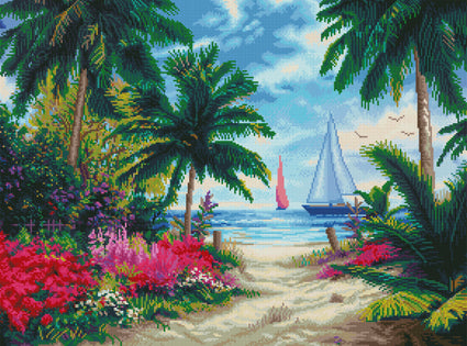 Diamond Painting Sea Breeze Trail 29.1″ x 21.6" (74cm x 55cm) / Square With 44 Colors Including 3 ABs / 62,856