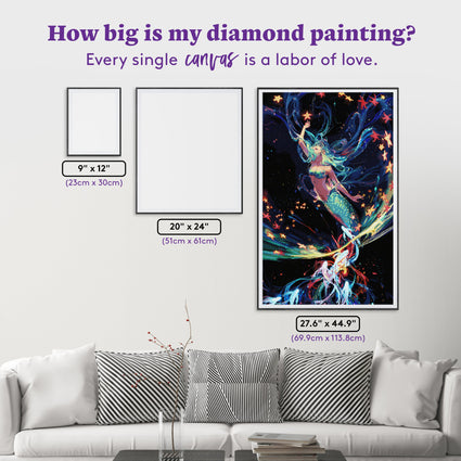 Diamond Painting Sea Star Mermaid 27.6" x 44.9" (69.9cm x 113.8cm) / Square with 64 Colors including 2 ABs and 5 Fairy Dust Diamonds / 128,417