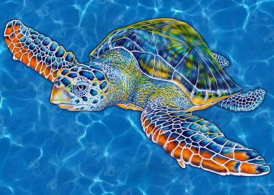 DIAMOND Painting SEA TURTLE!! - USA!! - 6x6 - CRYSTALS Kids