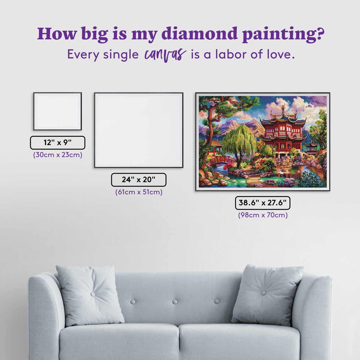 Diamond Painting Secret Temple 38.6" x 27.6" (98cm x 70cm) / Square with 78 Colors including 5 AB Diamonds / 105,576