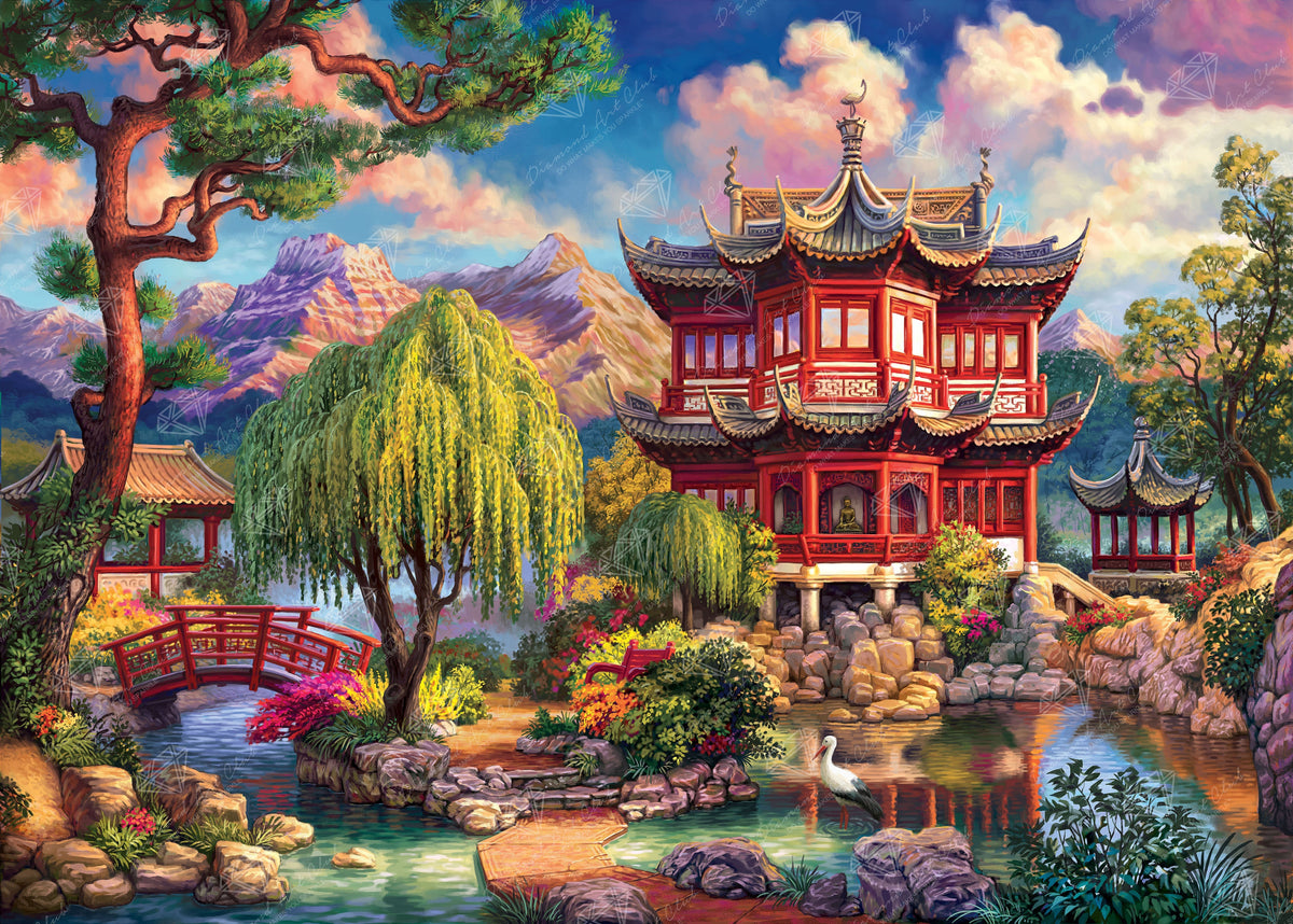 Diamond Painting Secret Temple 38.6" x 27.6" (98cm x 70cm) / Square with 78 Colors including 5 AB Diamonds / 105,576