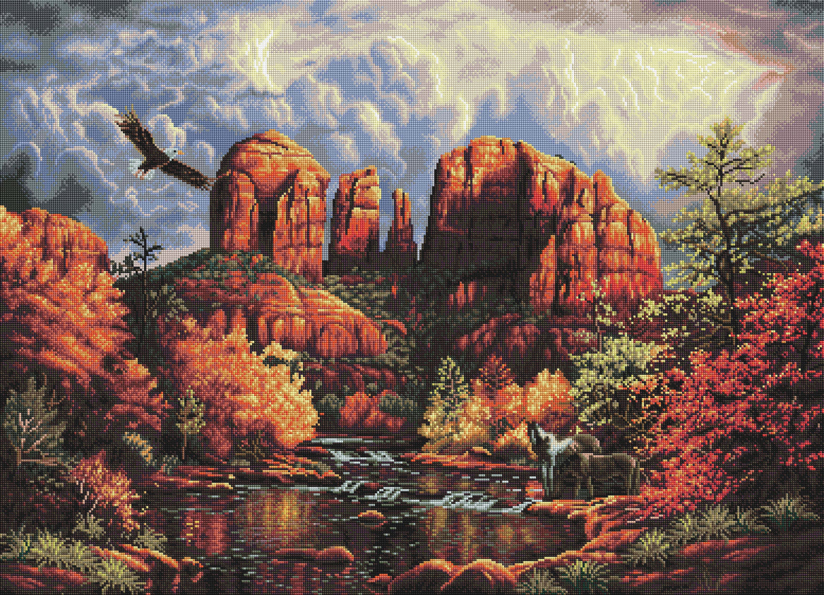 Diamond Painting Sedona Majesty 37" x 27.6" (97cm x 70cm) / Square with 59 Colors including 3 ABs / 109,309