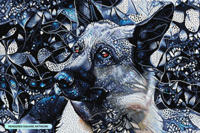 Diamond Painting Silver German Shepherd 35.4" x 23.6" (90cm x 60cm) / Square with 52 Colors including 3 ABs including 1 Iridescent Diamonds and 2 Fairy Dust Diamonds / 86,640