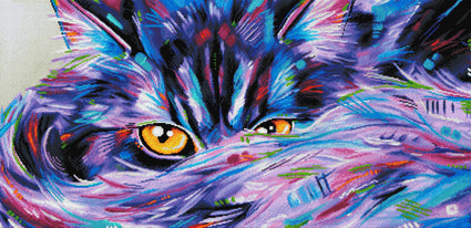 Diamond Painting Sneaky Cat 42.1" x 20.5" (107cm x 52cm) / Square with 40 Colors Including 3 ABs / 85880