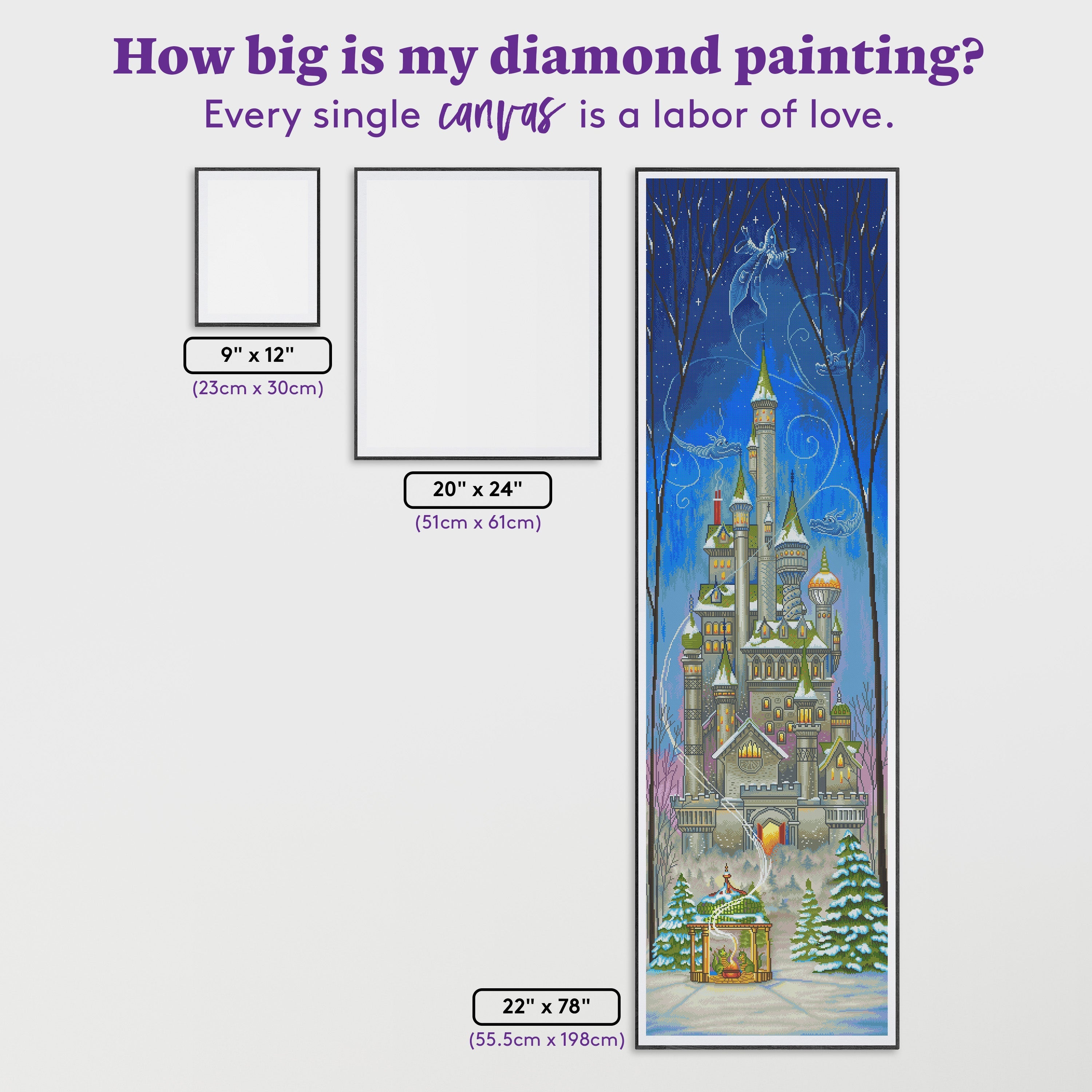 Disney Castle Diamond Painting Kit, Various Scenic Castle Designs