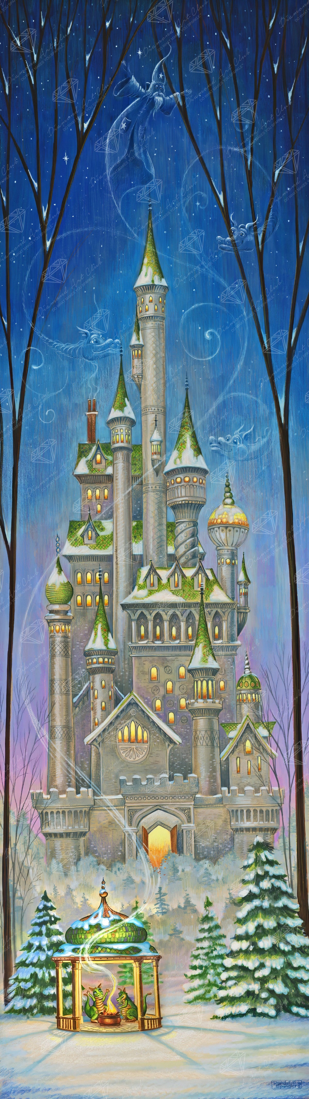 Diamond Painting Snow Castle 22" x 78" (55.5cm x 198cm) / Square with 60 Colors including 3 ABs and 2 Fairy Dust Diamonds / 178,080