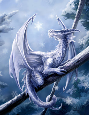 Diamond Painting Snow Dragon 27.6" x 35.4" (70cm x 90cm) / Square with 43 Colors Including 1 AB / 101,441