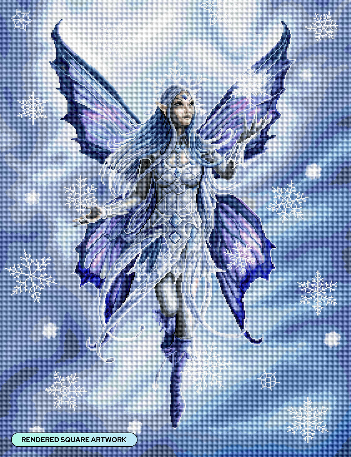 Diamond Painting Snow Fairy 27.6" x 35.8" (69.9cm x 90.9cm) / Square with 53 Colors including 1 AB and 1 Electro Diamond and 2 Fairy Dust Diamonds / 102,565