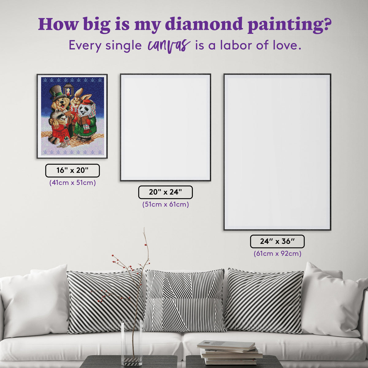 Diamond Painting Snowflake Carollers 16" x 20″ (41cm x 51cm) / Round with 56 Colors including 4 ABs / 26,245