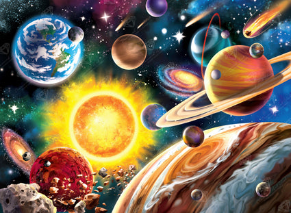 Diamond Painting Solar System 30" x 22″ (76cm x 56cm) / Square with 62 Colors including 2 ABs / 66,742