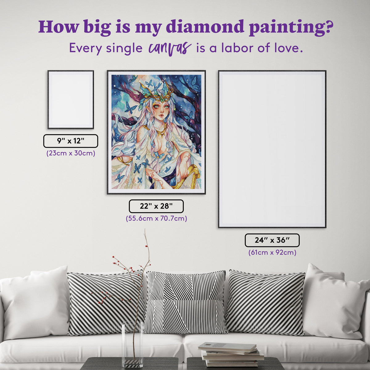 Diamond Painting Song of Arthemis 22" x 28" (55.6cm x 70.7cm) / Round with 68 Colors including 2 AB and 1 Electro Diamond and 2 Iridescent Diamonds and 3 Fairy Dust Diamond / 51,914