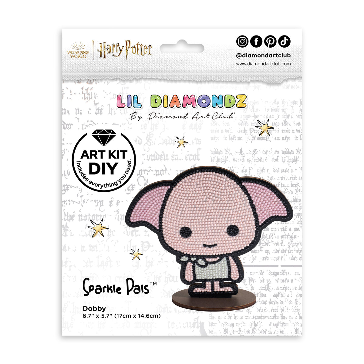 Diamond Painting Sparkle Pals™ - Dobby 6.7" x 5.7" (17cm x 14.6cm) / Round with 4 Colors including 2 Fairy Dust Diamonds / 1,450